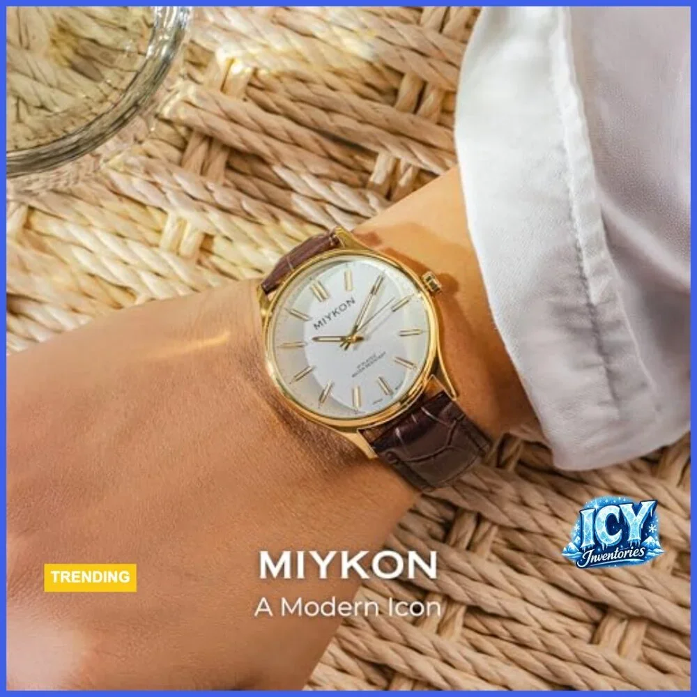 Ultra-Thin Analog Dress Watch with Genuine Leather Strap